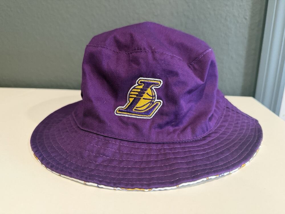 Los Angeles Lakers Hat Cap Bucket Reversible Mens One Size Multi NBA Basketball